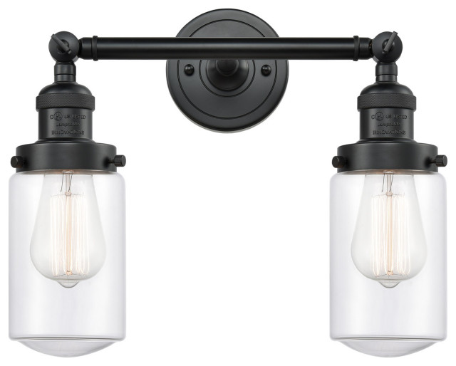 Franklin Restoration Dover 2 Light Bathroom Vanity Light, Matte Black ...