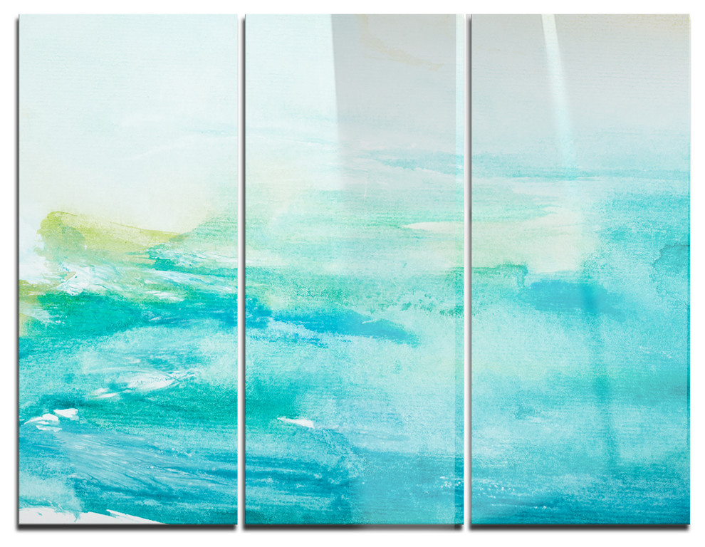 "Abstract Sea Closeup" Glossy Metal Wall Art, 3 Panels, 36"x28", 36
