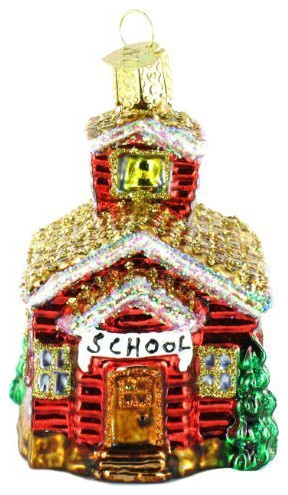 Old World Christmas School House Glass Blown Ornament by Old World Christmas