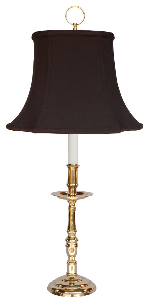 Old Dominion Candlestick Table Lamp, Polished Brass and Black