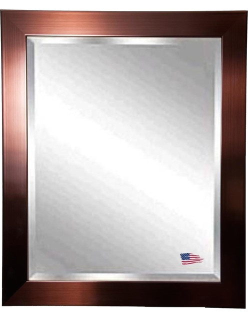 American Made Shiny Bronze Beveled Wall Mirror