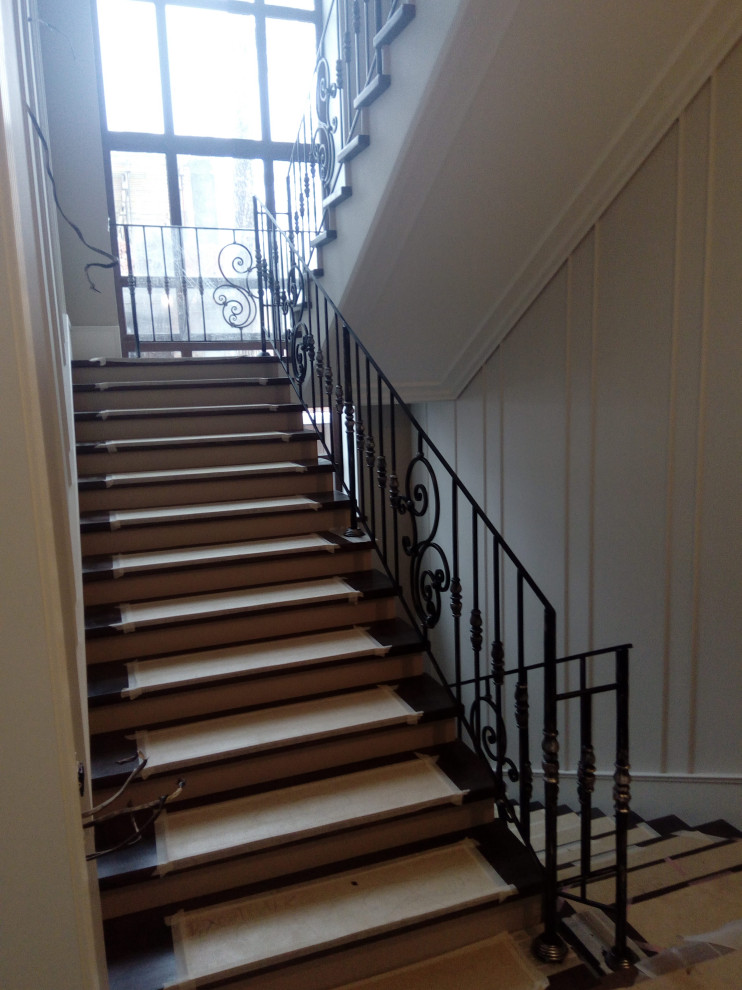 Облицовка каркаса массивом Ясеня+кованное ограждение