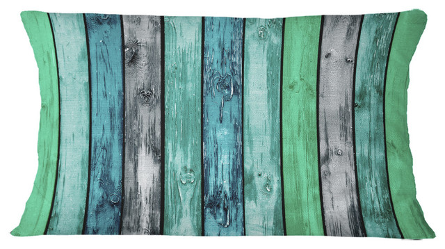 Painted Wooden Planks Abstract Throw Pillow, 12"x20"