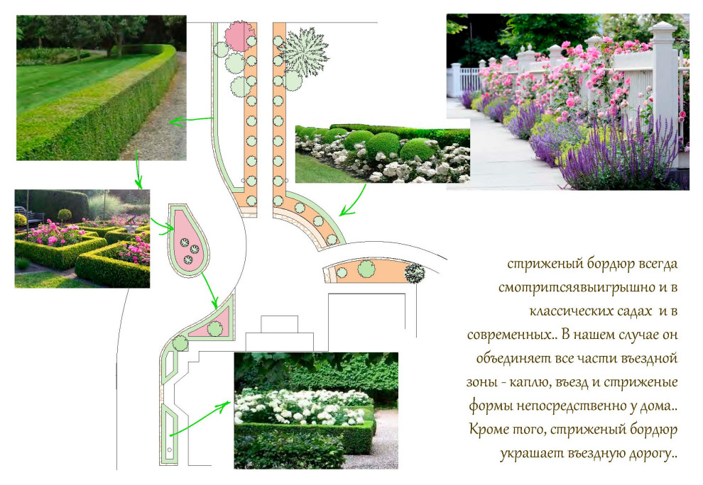 План цветников в парадной зоне