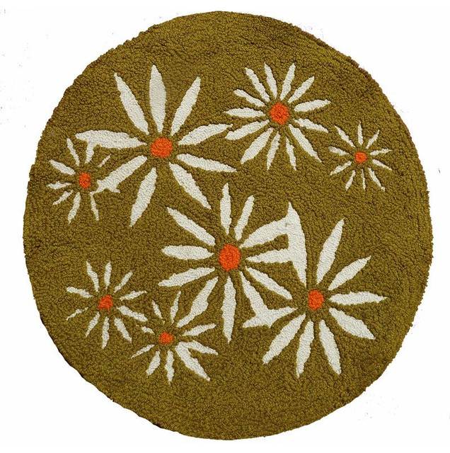 Mid Century Modern Circular Rug With Daisy Motif 650 Est Retail Mid Century Modern Circular Rug With Daisy Motif 650 Est Retail 400 On Ch