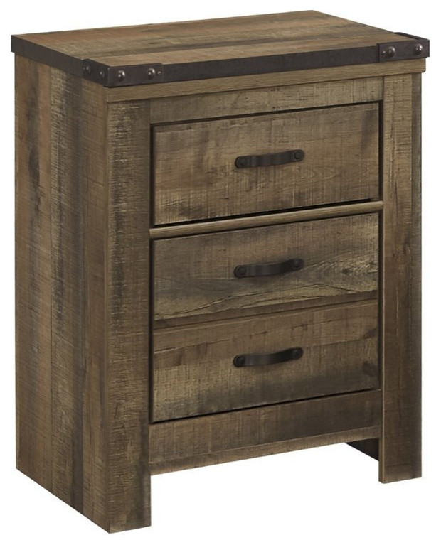 Details about   Bowery Hill 2 Drawer Nightstand in Red Brown 