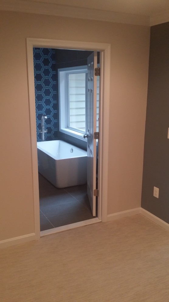 Striking Blue Tile Bath