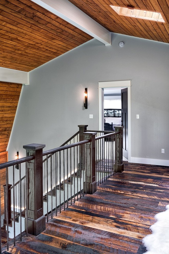 Mountain style home design photo in Denver