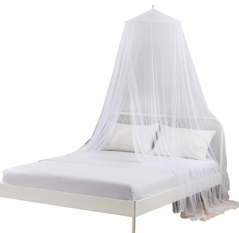 Oasis Round Collapsible Hoop Sheer Mosquito Net Bed Canopy