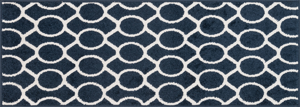 Loloi Terrace Collection Rug, Navy and Ivory, 3'x3' Round