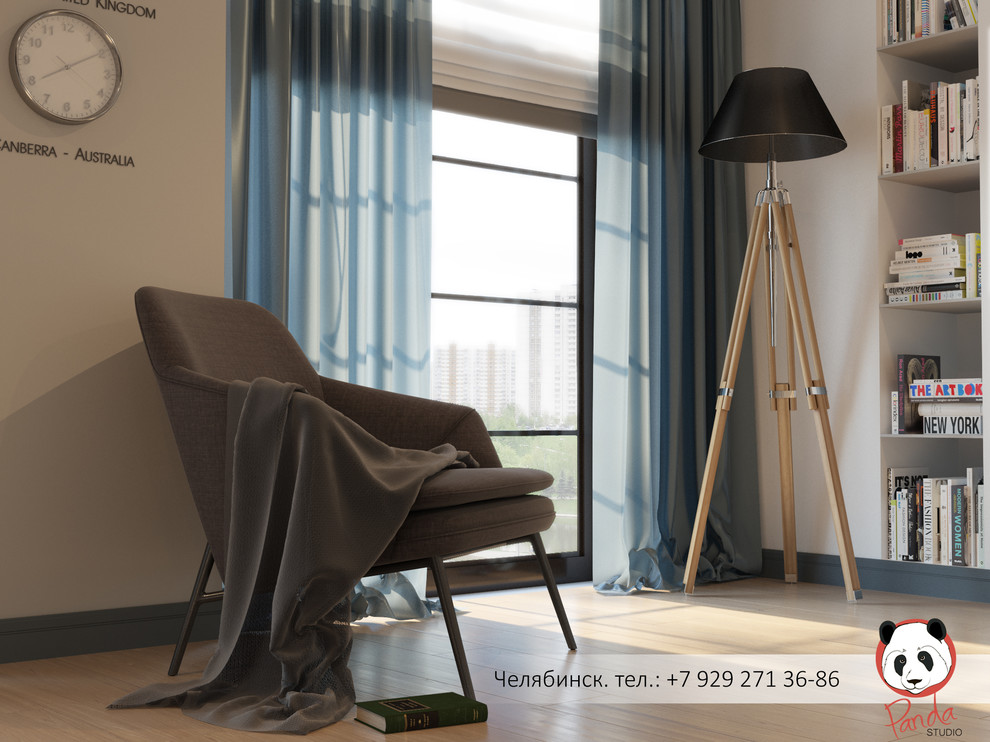 Дизайн интерьера спальни с камином