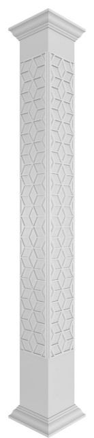 Craftsman Classic Square Non-Tapered Bungalow Fretwork Column, 8