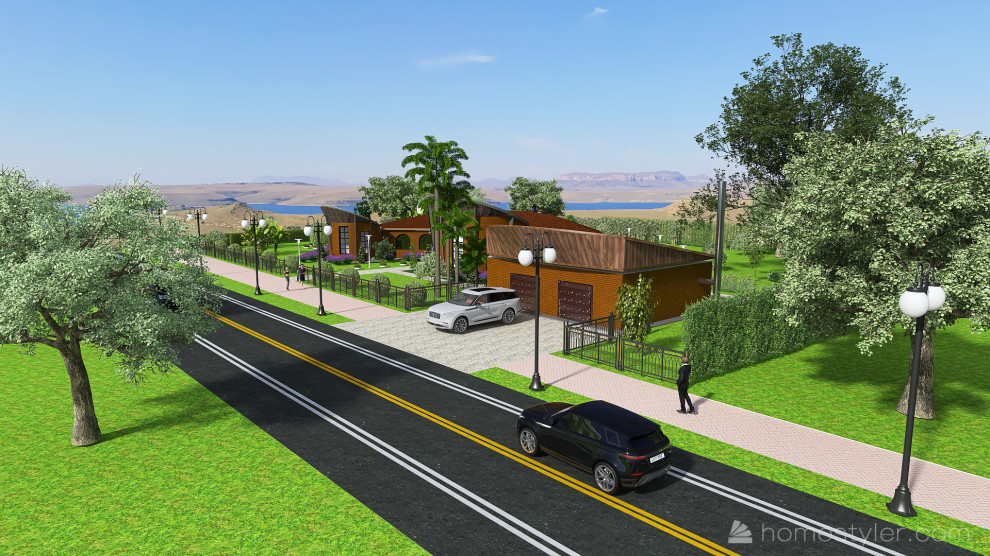 Вид на дом с проезжей части