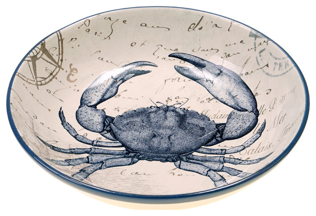 Coastal Postcard 13.25-inch Ceramic Serving/ Pasta Bowl