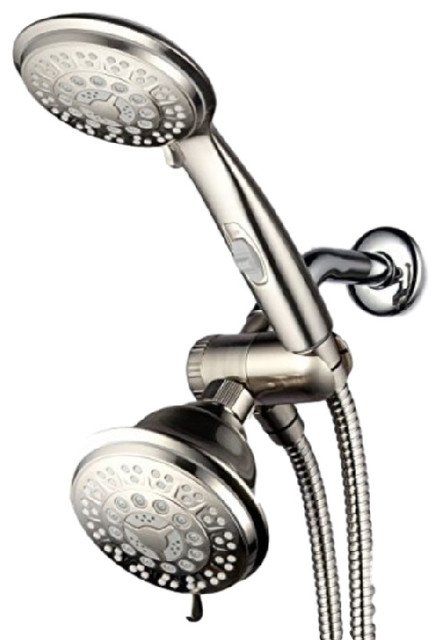 HotelSpaÂ® 42-Setting Ultra-Luxury 3 Way Shower-Head/Handheld Shower Combo with - Contemporary 