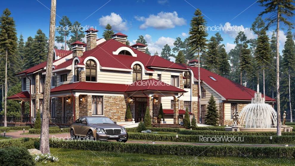 Визуализация коттеджа в подмосковье