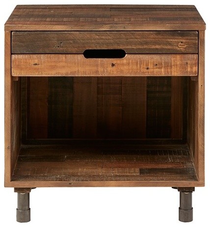 Ink Ivy Renu Nightstand In Light Brown Multi Finish Ii136 0067 Industrial Nightstands And Bedside Tables By Gwg Outlet