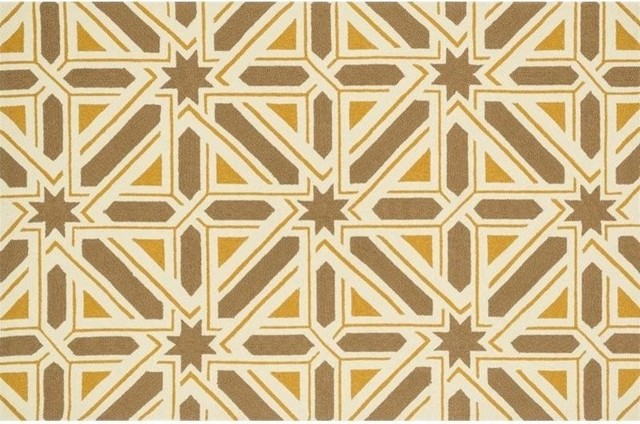 Loloi Palm Springs 7 10 Round Hand Hooked Rug Taupe And Gold