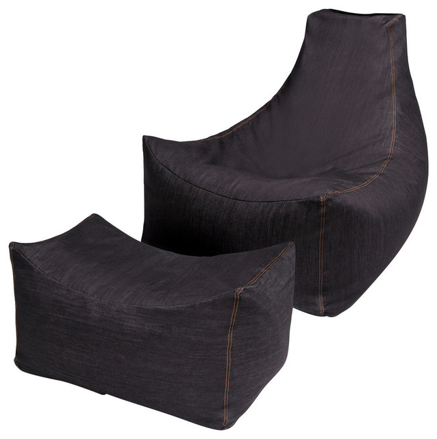 Ja Denim Bean Bag Lounge Chair And Ottoman Contemporary Ja Denim Bean Bag Lounge Chair And Ottoman Contemporary Chairs By Casual Living