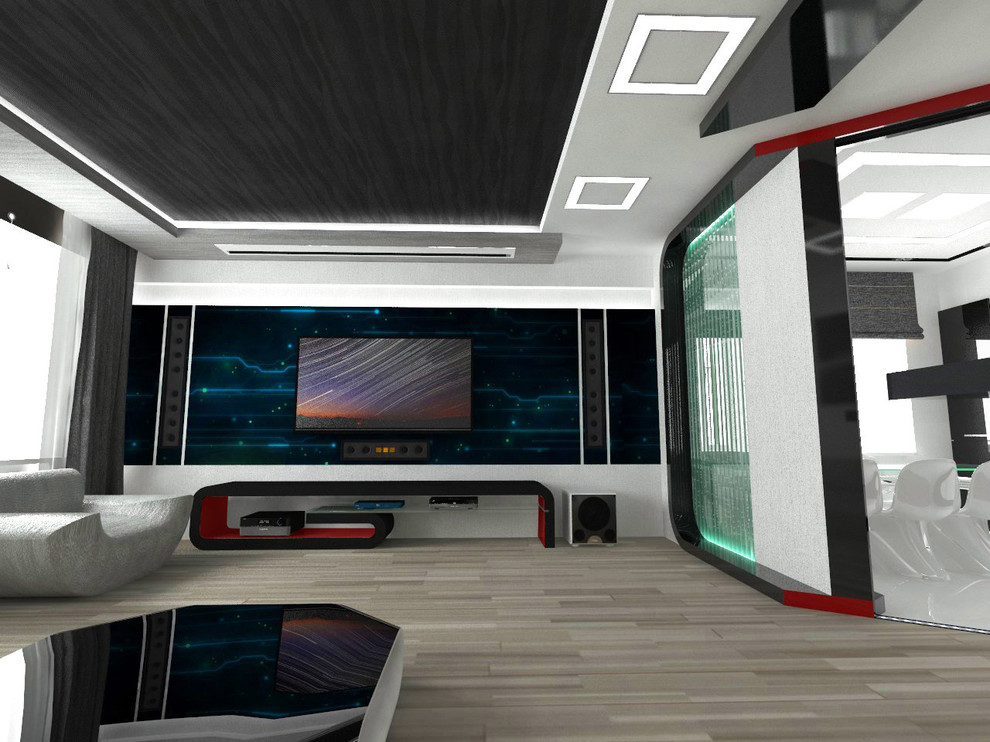 квартира стиль хай тэк + футуризм