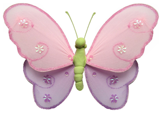 Hanging Butterfly Small Pink Purple Green Hailey Kids Childrens Wall Decor