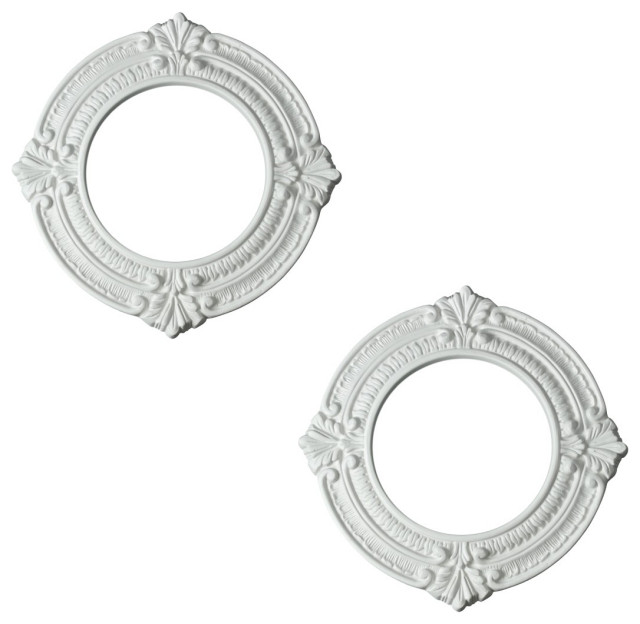 Recessed Urethane Ceiling Medallion Trim White 6" ID x 10" OD Pack of 2