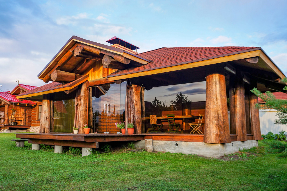 Беседка post&beam с безрамным остеклением