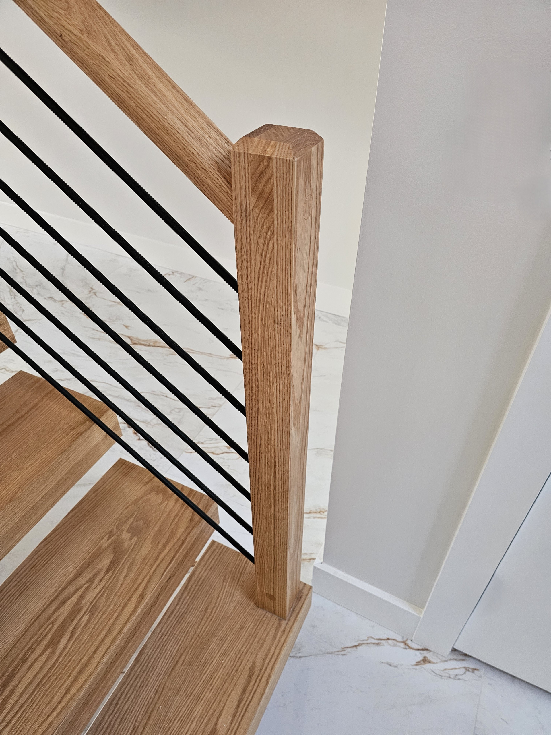 143_Modern Floating Red Oak and Metal Staircase, Sterling, VA