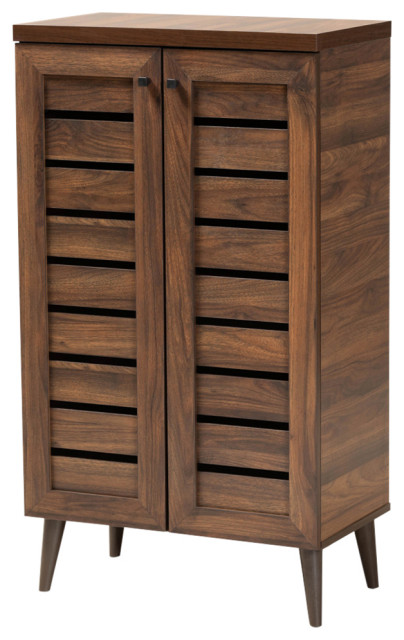 Hank Modern Shoe Cabinet, Walnut Brown