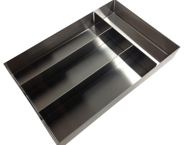 4 Compartment Stainless Steel Cutlery Tray Modern Kitchen Drawer 4 Compartment Stainless Steel Cutlery Tray