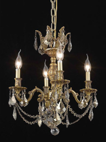 Elegant Lighting 9504D17FG-GT/SS Marseille 4 Light Chandeliers in French Gold