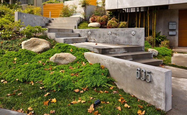 Entry Steps To Hillside Home By Mgs Architetcure Modern