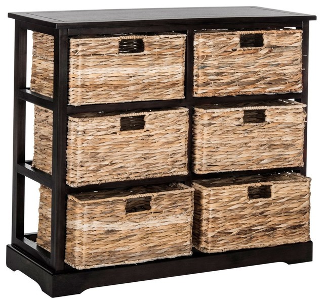 Safavieh Keenan 6 Wicker Basket Storage Chest Tropical