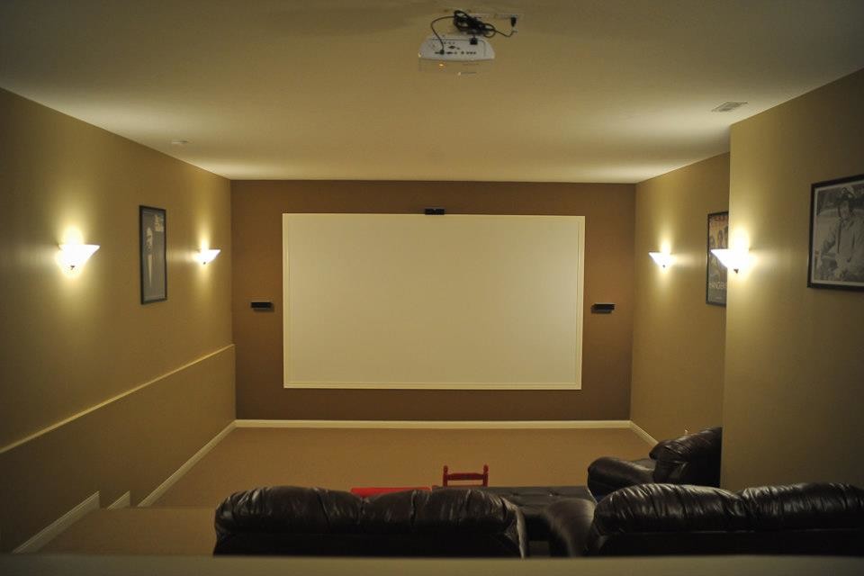 This is an example of a traditional home theatre in Cincinnati.
