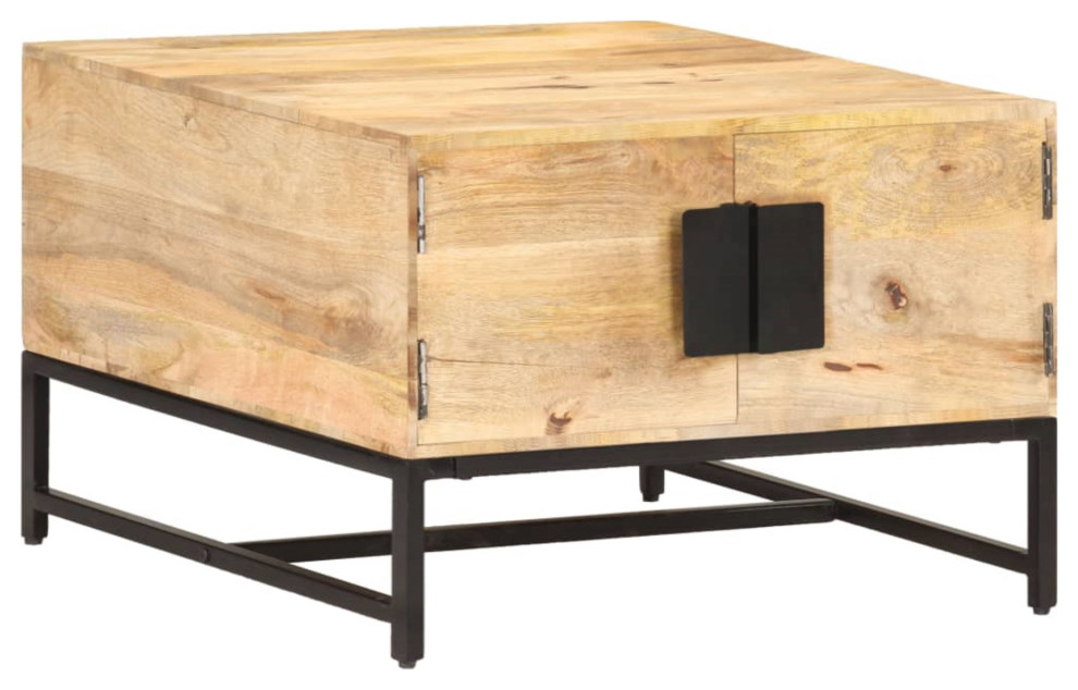 Vidaxl Coffee Table 26.4"x26.4"x17.7" Solid Mango Wood Industrial