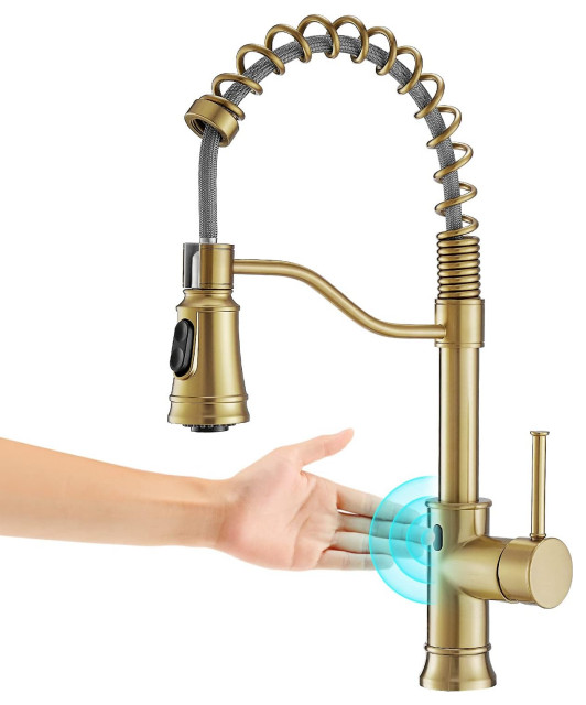 Touchless Kitchen Faucet, Arched Spout With Pull Down Sprayer