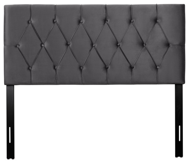 CorLiving Catalina Full/Double Velvet Diamond Tufted Headboard, Full