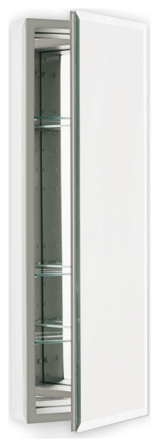 Robern PLM1630B 15 1/4" Reversible Hinged Single Door Mirrored - Classic Grey