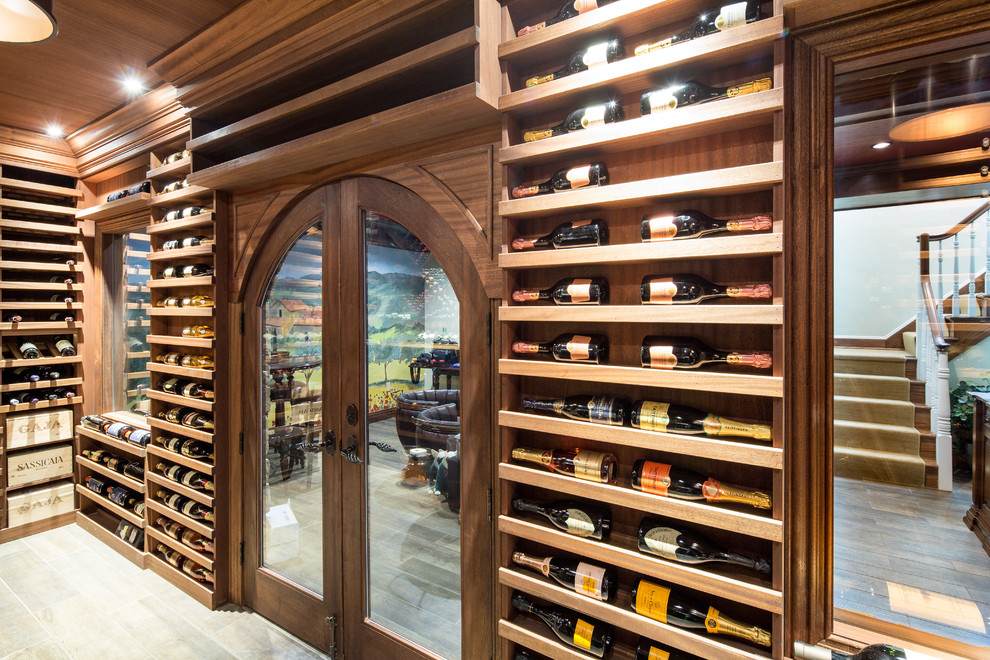 Inspiration for a large traditional wine cellar in New York.