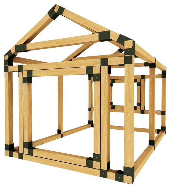 a frame outdoor playhouse