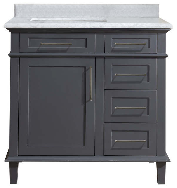 Newport Bathroom Vanity Set Charcoal Gray Single 36