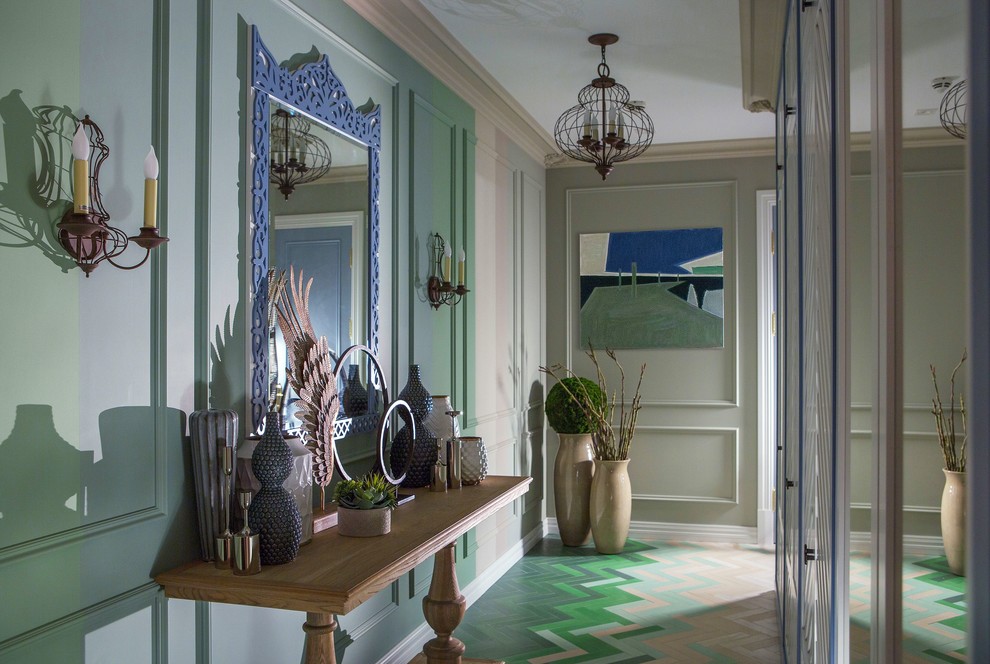 This is an example of a mid-sized eclectic hallway.