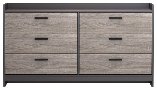 Homestar Central Park Dresser With 6 Drawers, Java Brown With Sonoma Finish