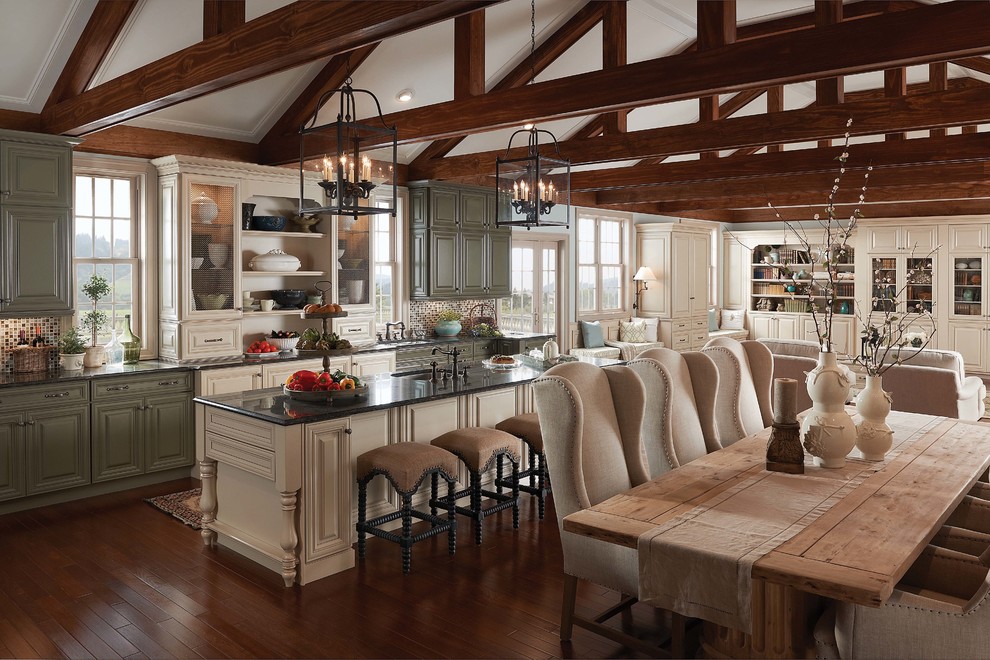 Example of a mountain style kitchen design in Indianapolis