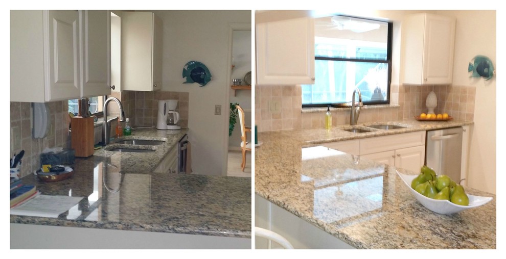 Example of a transitional home design design in Miami
