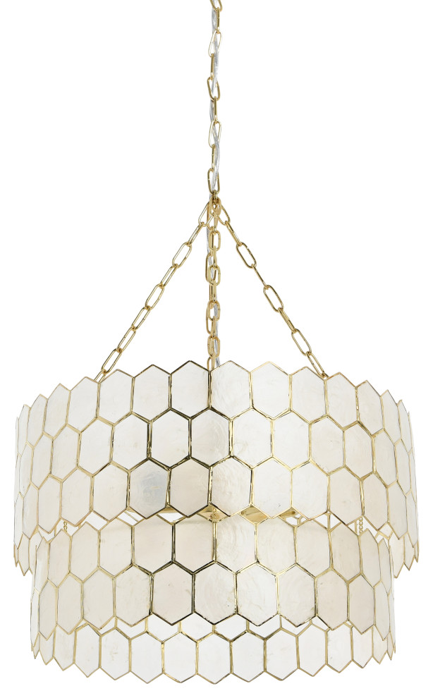 Capiz 2Tier Chandelier Style Ceiling Light Contemporary