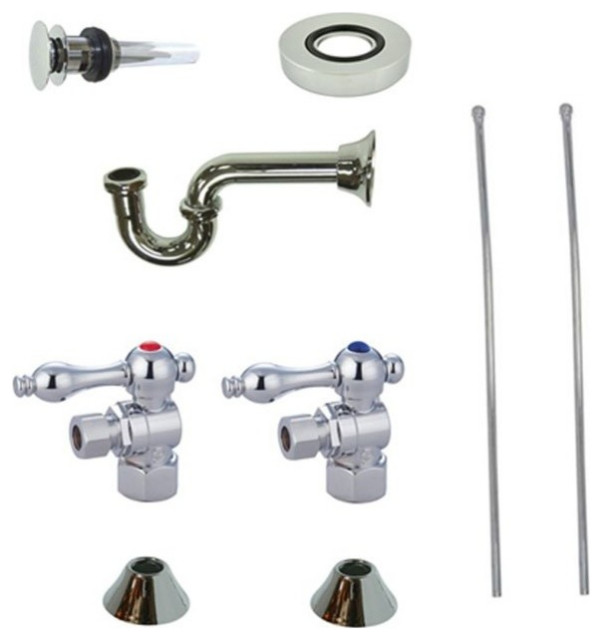 Plumbing Sink Trim Kit, PTrap for Vessel Sink With Overflow Hole Contemporary Bathroom Sink