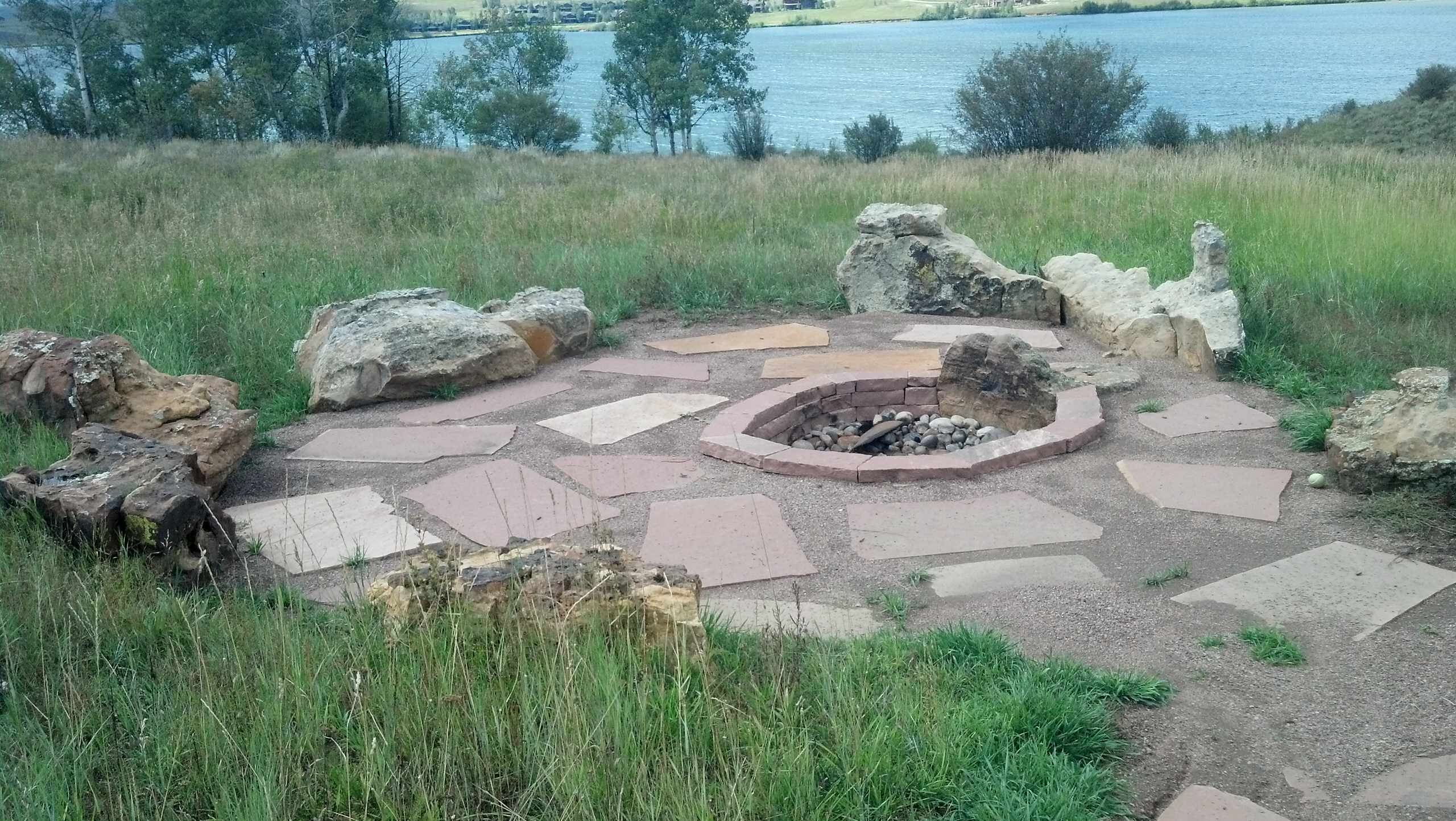Fire Pit with inset boulders