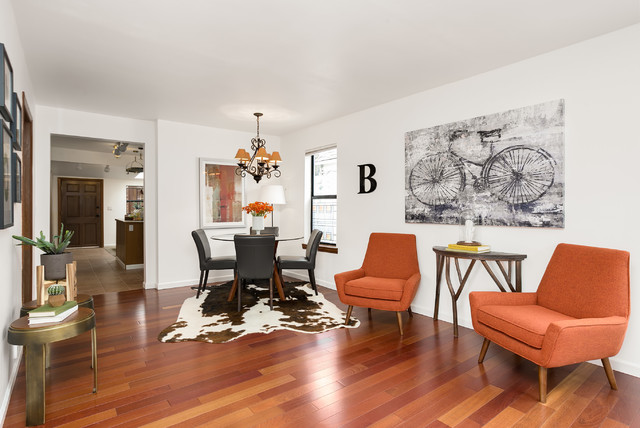 Updated Transitional Ballard Bungalow fusion-living-room