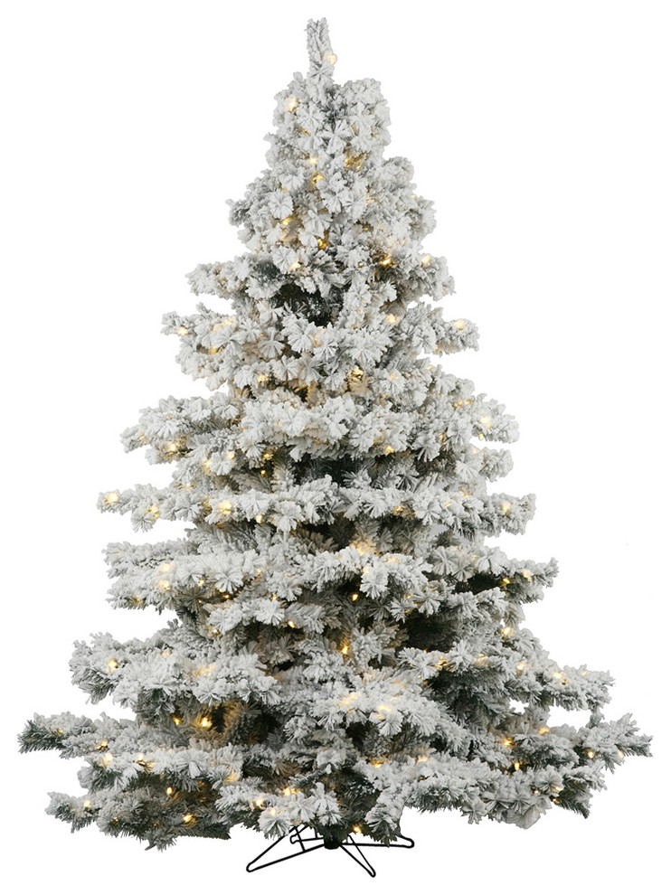 Vickerman Flocked Alaskan Pine Tree, 3', Warm White Led Lights